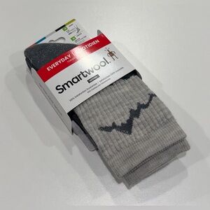 Smartwool Men's Large Everyday Horns Clash Crew Socks NWT Grey Blue Support